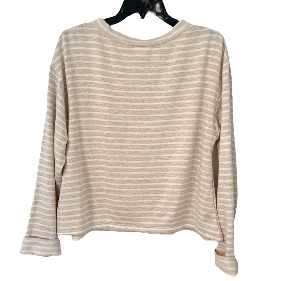 LUSH Long Sleeve Cozy Striped Sweatshirt - Small - Picture 2 of 4